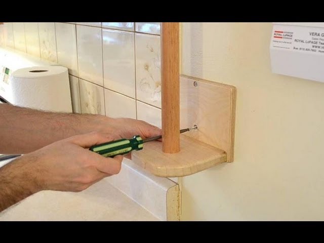 Quick Install Rustic Pine Wood Wall Mounted Paper Towel Holder with Flat  Top, Brown, KITCHEN ORGANIZATION