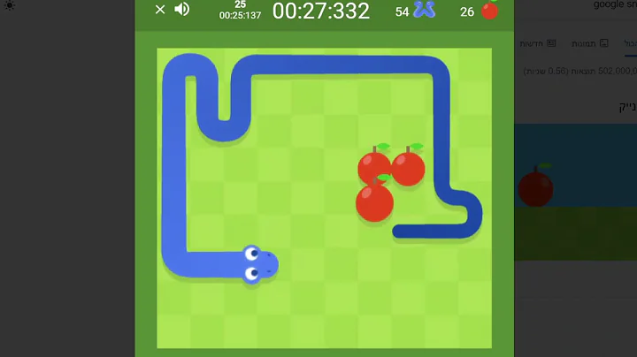 google snake game twin mode (slow) 50 apples 00:51:889
