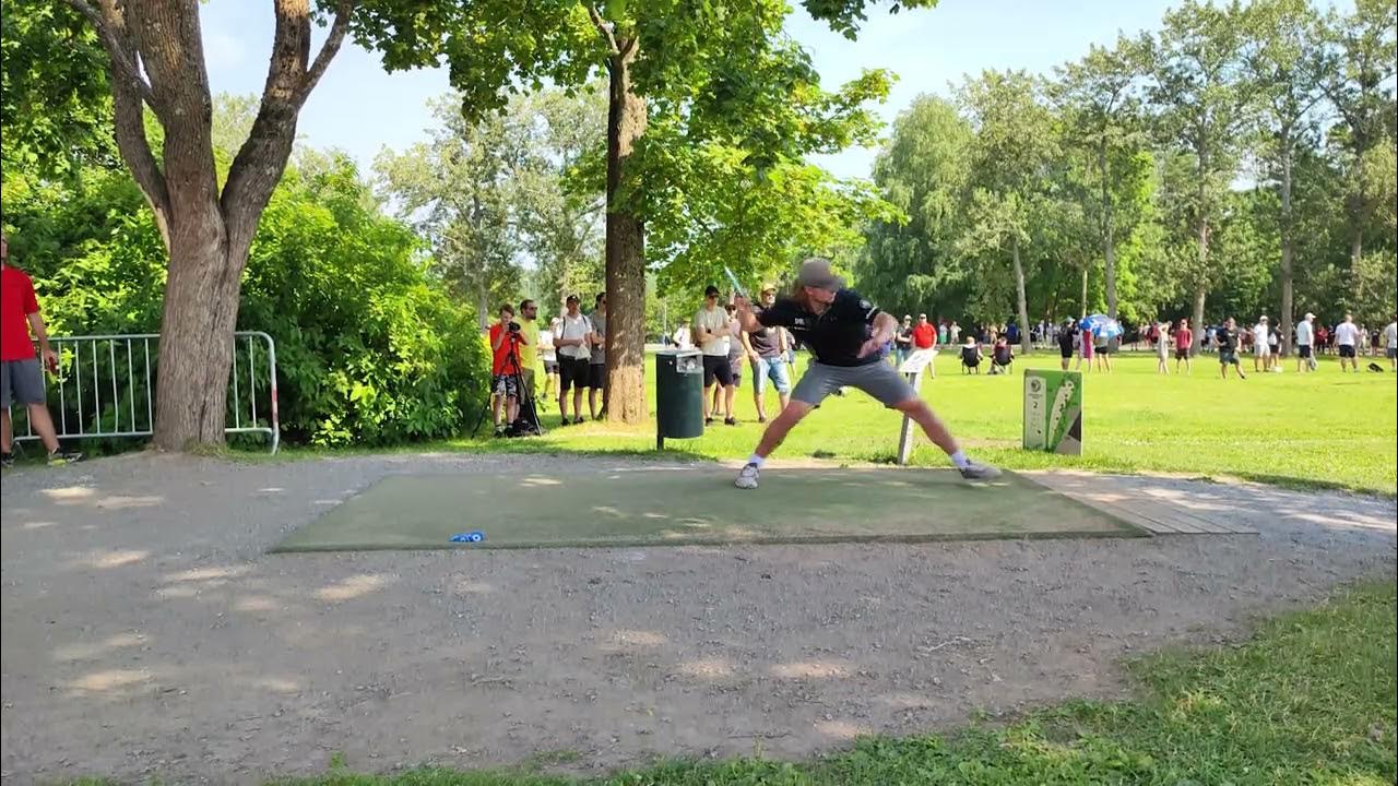 Kristian Kuoksa slow motion Disc Golf forehand drive European Open