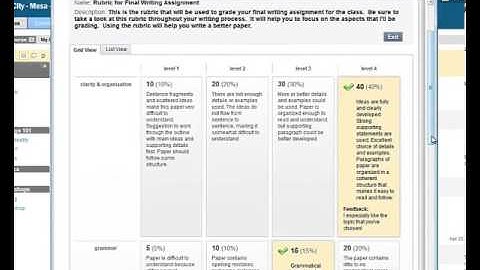 Bb Rubrics Part 4 -- Viewing My Grades and Accessing Rubric Feedback as a Student