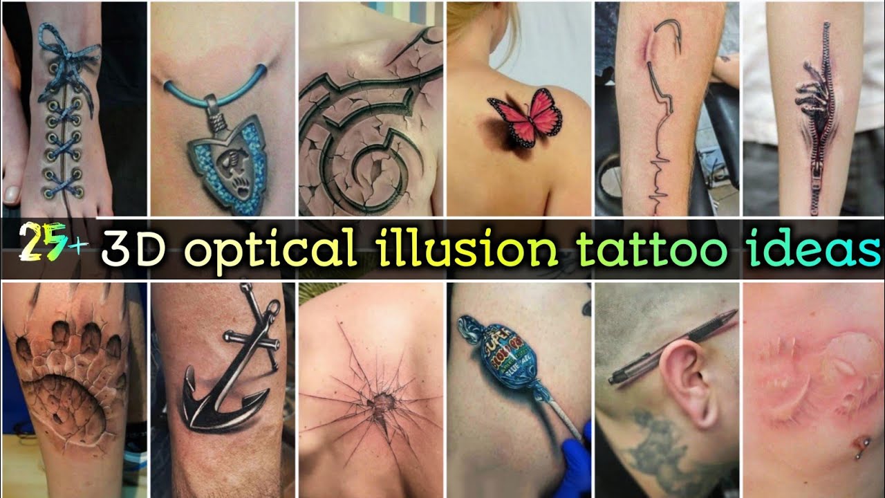 नंगी आँखों से इन्हे समझ पाना मुश्किल है 19 optical illusion tattoos that  will blow your mind - YouTube