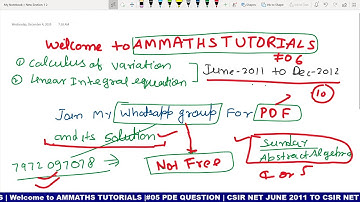 #06 Calculus of variation and Linear Integral Equation  | Online class for CSIR NET and GATE Maths