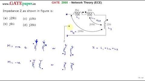 GATE 2005 ECE Find the Total Impedance for 3 Inductors connected in series with Mutual Inductance