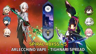 C0 Arlecchino Vape & C1 Tighnari Spread - Genshin Impact Abyss 4.5 - Floor 12