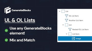 Easily Create Custom UL and OL Lists in GenerateBlocks 2.0