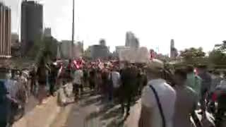 LIVE: Protesters hold minute of silence to mark a year since Beirut blast