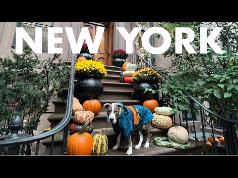 New York City LIVE Halloween Decorations Walking East To West Village 