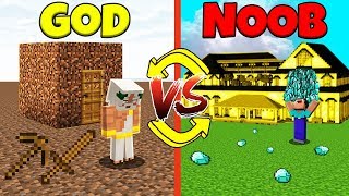 Minecraft Battle: NOOB vs GOD: SWAPPED LIFE CHALLENGE / Animation