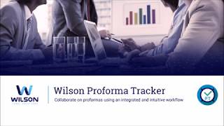 Wilson Proforma Tracker Software