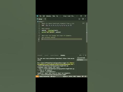 Remove duplicate elements from a list | Python tricks | Competitive ...