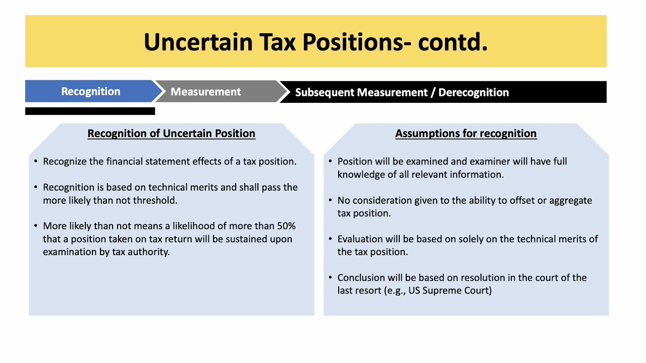 Uncertain Tax Positions YouTube