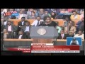 Auma Obama introduces US President Barack Obama at Kasarani Stadium, Nairobi