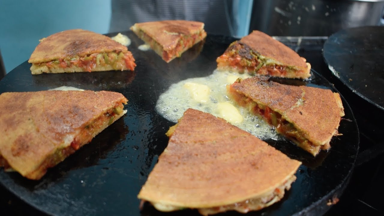 BUTTER LOADED Uttapa Sandwich | Double Layered Uttapam | Indian Street Food | Aamchi Mumbai