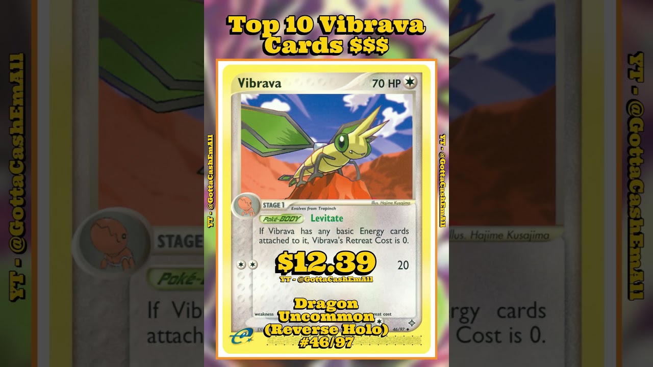 Top 10 Rarest Vibrava Pokmon Cards!  #pokemon #top10 #tcg #pokmon  #pokemoncards #pokemontcg - YouTube