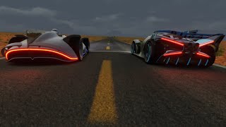 Mercedes-Benz Vision EQ Silver Arrow Concept vs Bugatti Bolide at Monument Valley