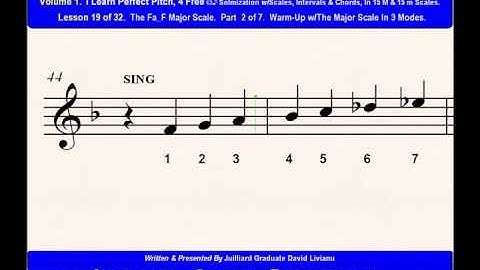 Part 2b. LESSON 19 of 32, The Fa_F Major Scale. EAR TRAINING EXERCISES