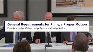General Requirements for Filing a Proper Motion
