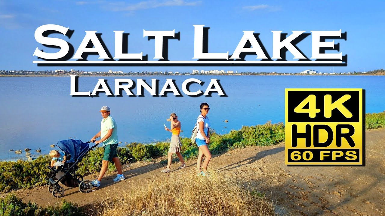 Соленое озеро Ларнака, Кипр, 4K 60fps HDR (UHD) Dolby Atmos 💖 Лучшие места 👀 Пешеходная экскурсия