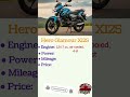 🚀 Hero Glamour X125 First Look | Mileage + Features 🔥 #Shorts
