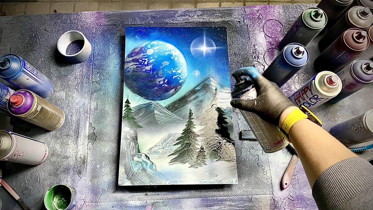 Winter Valley SPRAY PAINT ART by Skech YouTube