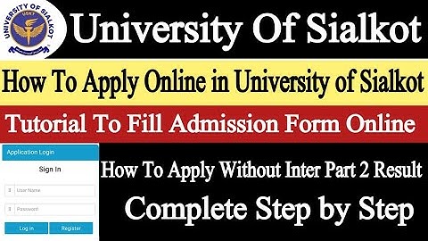 How To Apply Online in University Of Sialkot 2022 | How To Apply in USKT with Inter Result Awaiting