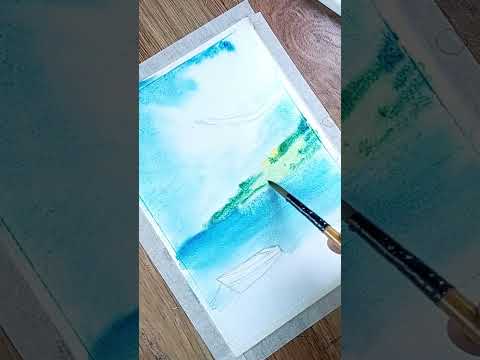 Watercolor Painting / Scenery Painting / Easy Painting #shorts #painting #youtubeshorts