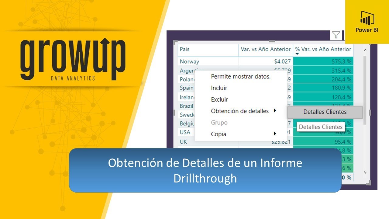 Obtener Detalles en Informes de Power BI - Drillthrough - YouTube
