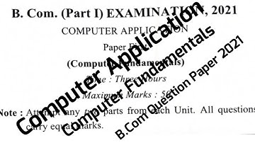 B.com 1st year Computer Application B.Com || fundamental of computer b.com computer question 2021