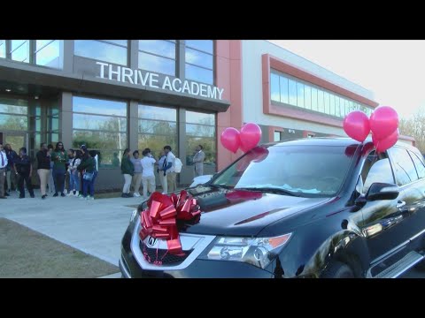 Nonprofit 29:11 Mentoring Families gives a teacher at Thrive Academy a new car