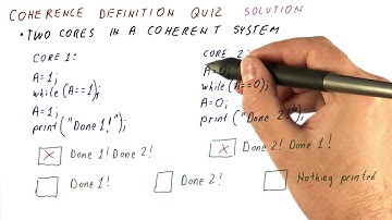 Coherence Definition Solution Quiz - Georgia Tech - HPCA: Part 5