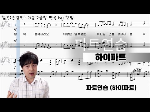 행복 (하니) 쉬운2중창 - 파트연습 (하이파트) | 쉬운편곡 | 악보 다운로드