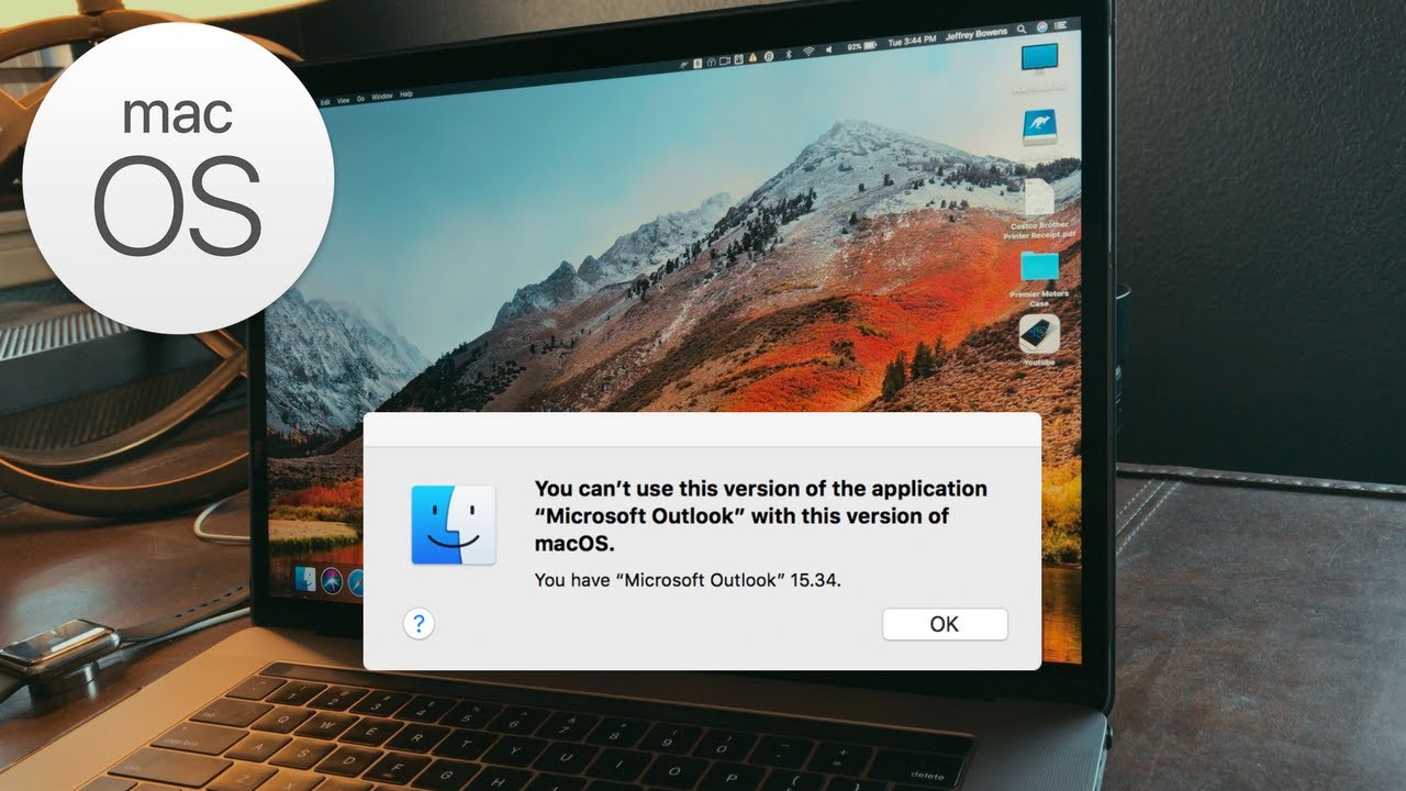 microsoft outlook mac high sierra