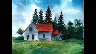 simple painting watercolor landscape paintings
