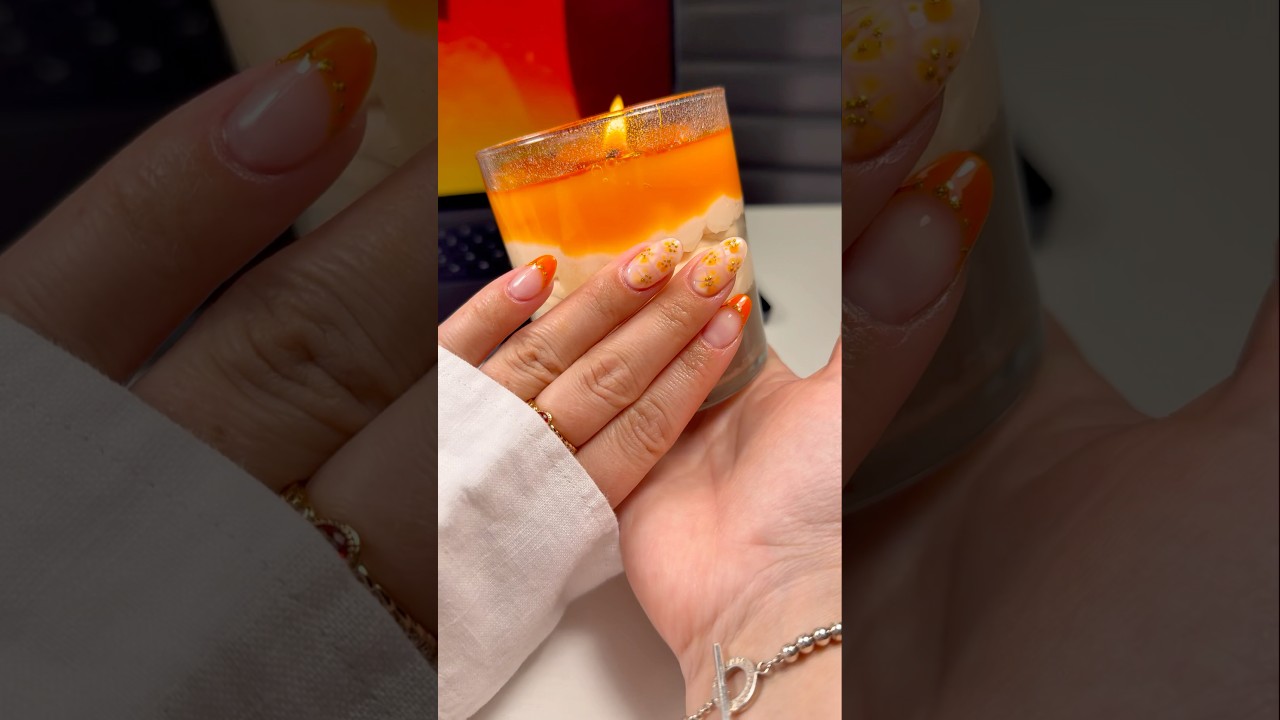 Orange inspired nails 😍..