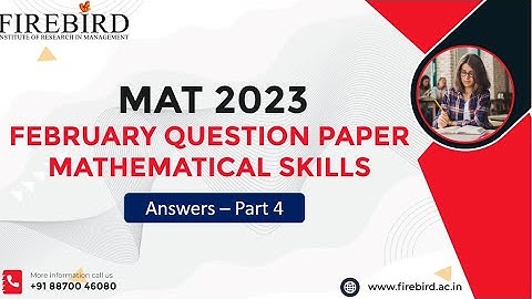 Feb MAT MBA 2023 | MATHEMATICAL SKILLS Part 4 Q&A #mat2023 #febmat2023