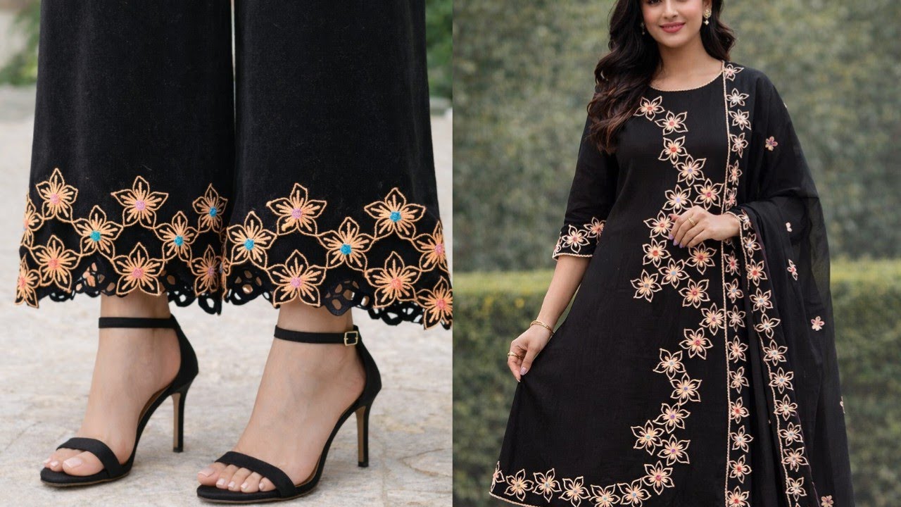 Woolen Thread Cutwork Embroidery Design With Simple Sewing Machine ✨ New Trouser design 2026🔥Cutwork