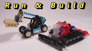 LEGO Snow groomer - Telehandler  Speedbuild Review   lego42148 /42133