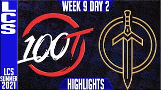 100 vs GG Highlights | LCS Summer 2021 W9D1 | 100 Thieves vs Golden Guardians