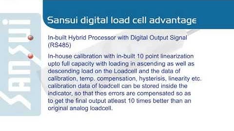 About Sansui Digital Loadcell Advantanges