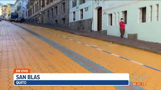 Críticas al Municipio sobre la decisión de pintar la calle Caldas, en San Blas, centro de Quito