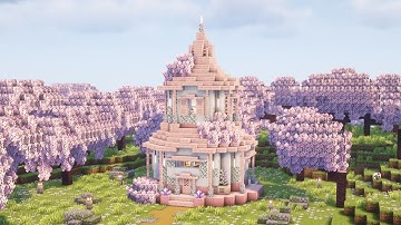 [Minecraft] How to Build a Cherry Blossom Enchanting Room / Tutorial