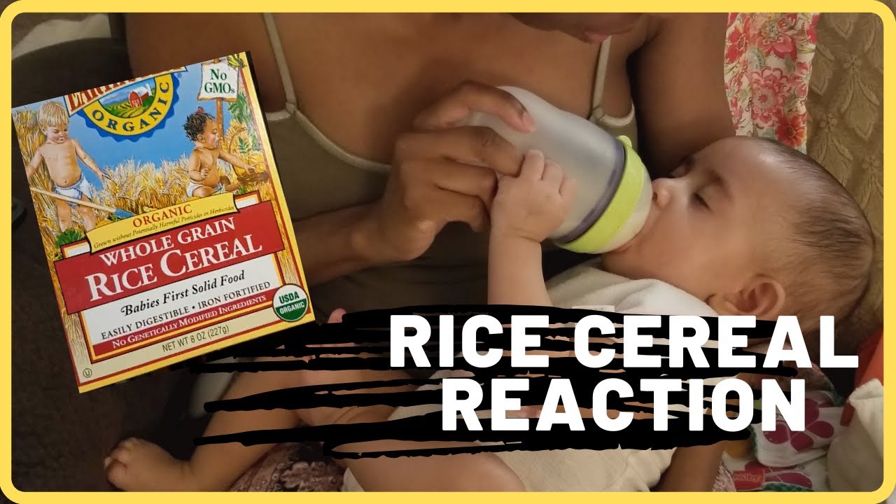 First Time Eating Rice Cereal!! How To Make Rice Cereal And Her Reaction
