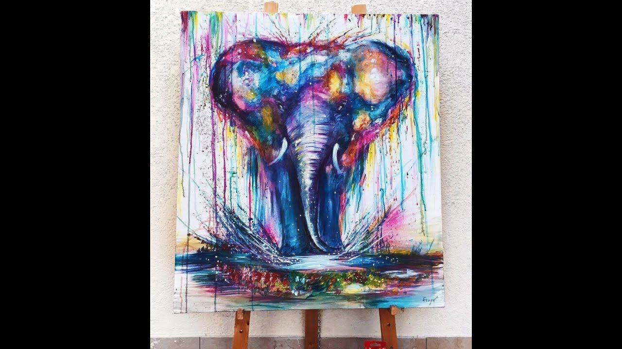 Acrylic Abstract Elephant Painting Best Painting