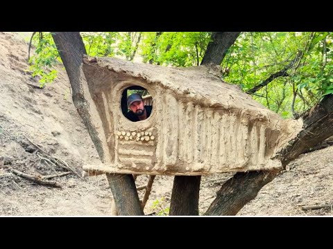 How to Build a Bushcraft Shelter Clay Survival Hut Inside a Wild Boar ...