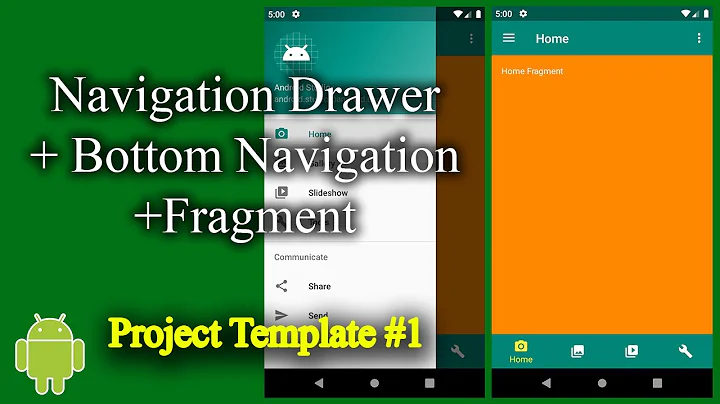 Kết hợp Navigation Drawer + Bottom Navigation + Fragment trong Android - [Project Template - #1]