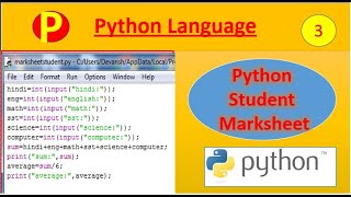 Creating student mark sheet using python