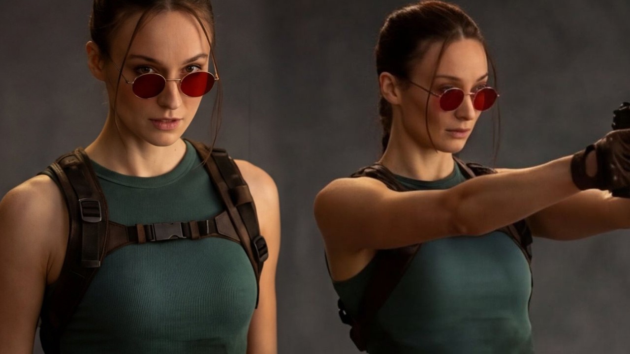 Sophie Turner As Lara Croft for Tomb Raider Promos - YouTube