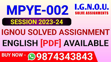 MPYE 2 Solved Assignment 2023-24 in English, MPYE-02 Solved Assignment 2024, MPYE 2 Assignment