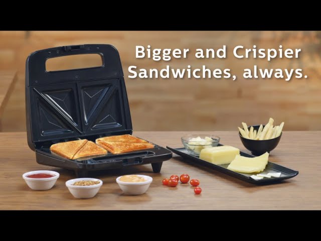 fajance Lima segment Philips Sandwich maker HD2288/00 - Tasty sandwiches at the touch of a  button - YouTube
