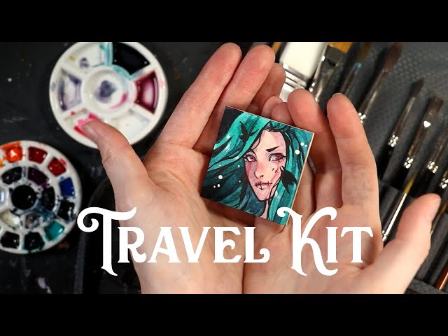 ART VLOG〛Set up my travel art bag 🌟 my MINI painting palette 